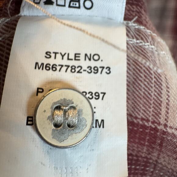 PAIGE Women's M Red Plaid Button Up Shirt Cotton Long Sleeve Soft Flannel Cozy - Picture 9 of 9